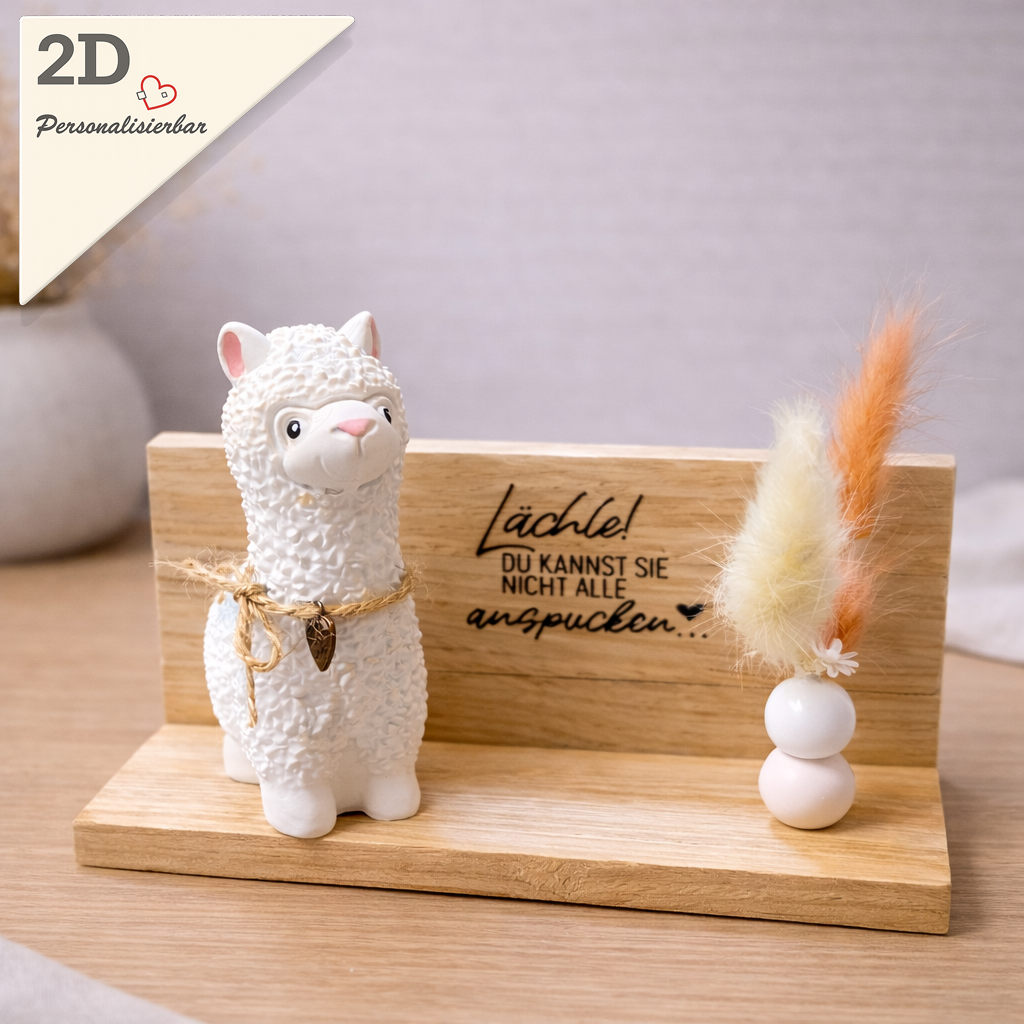 LAMA Weisheit "Lächle! Du kannst nicht alle anspucken"